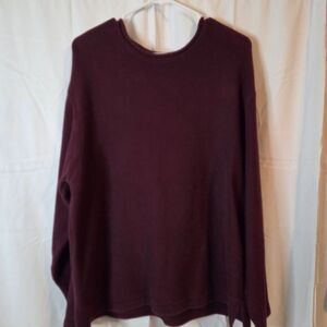 Men's Perry Ellis Rich Burgundy Knit Cotton Sweater Size XL